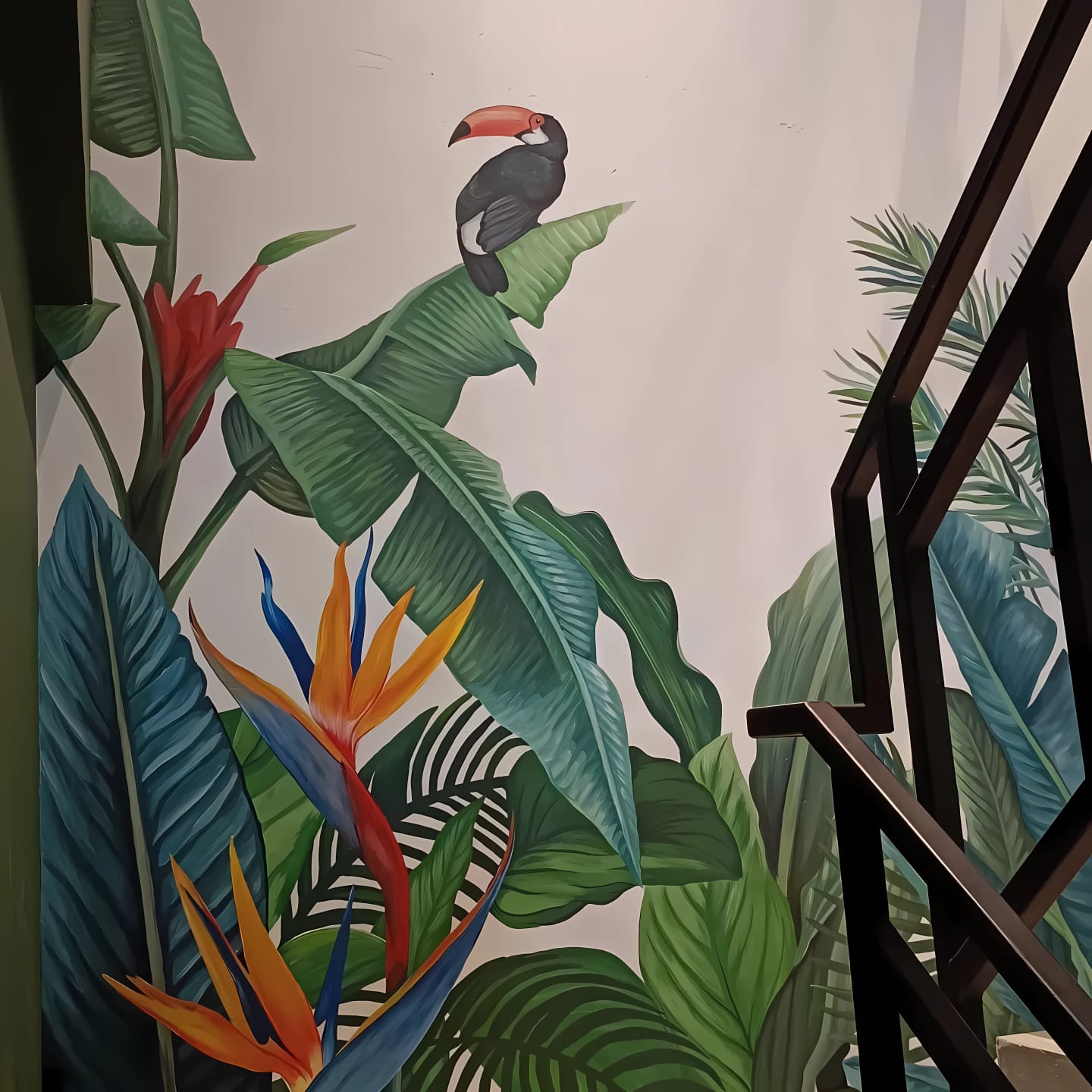 Toucan & Tropical Botanical Mural